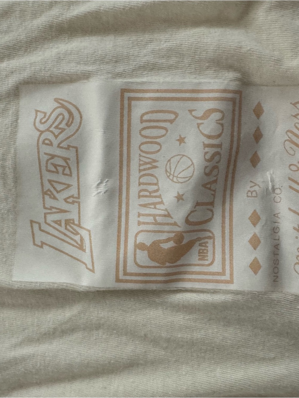 Nostalgia Cream Lakers Hardwood Classics Tee
